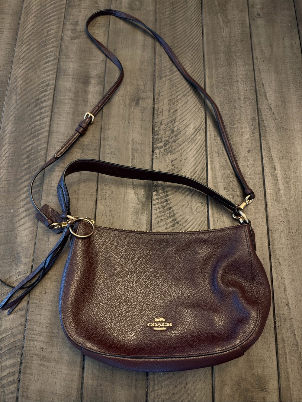 Coach leather crossbody satchel
